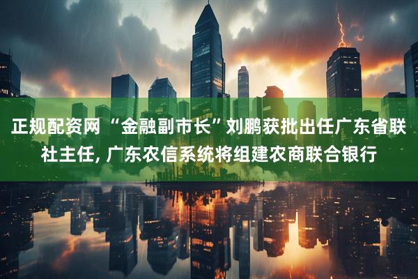 正规配资网 “金融副市长”刘鹏获批出任广东省联社主任, 广东农信系统将组建农商联合银行